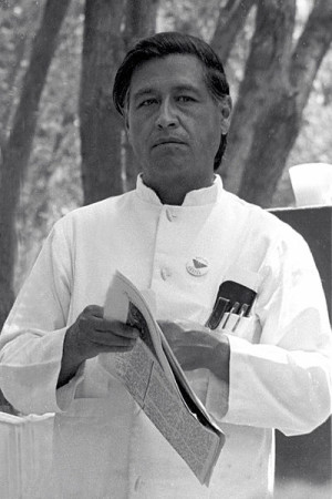 César Chávez at a United Farmworkers rally, 1974.