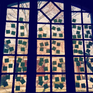 While prototyping porch dialogues at the Jane Addams Hull-House Museum, facilitators created  this 'window of thoughts.'